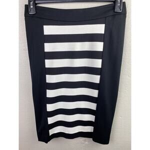 NWT $98. Bebe Women’s Black & White Stripe Size M Pencil Skirt New
